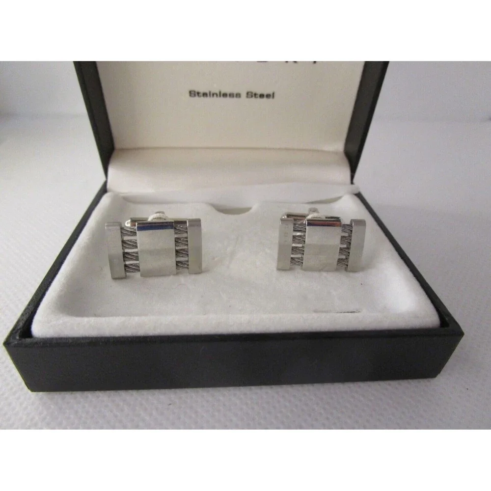 vintage Colibri of London-Stainless Steel cuff links